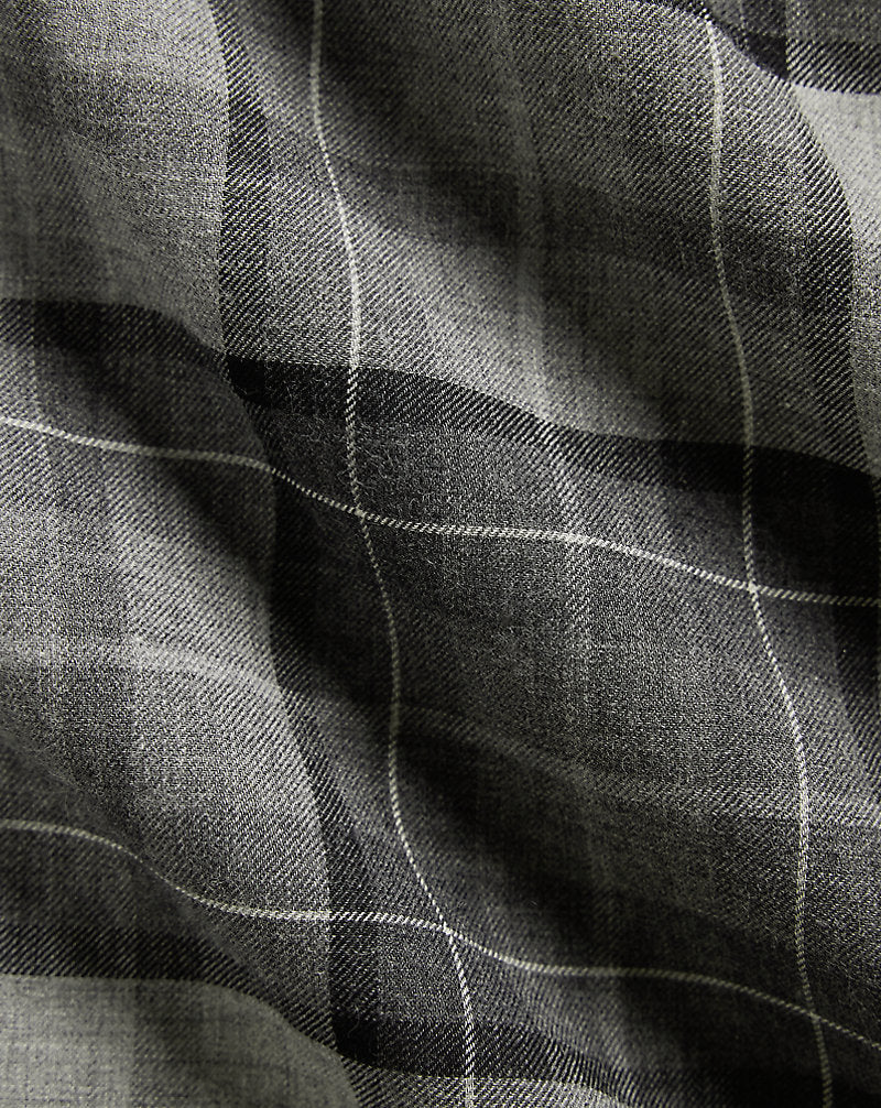 Plaid Twill Shirt Grey Melange