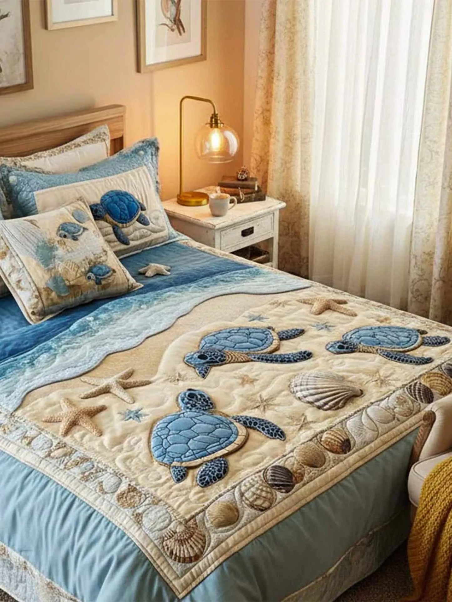 Ocean Waves 3-Piece Quilted Bedding Set