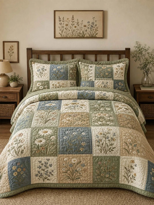 Wildflower Cottage 3-Piece Quilted Bedding Set
