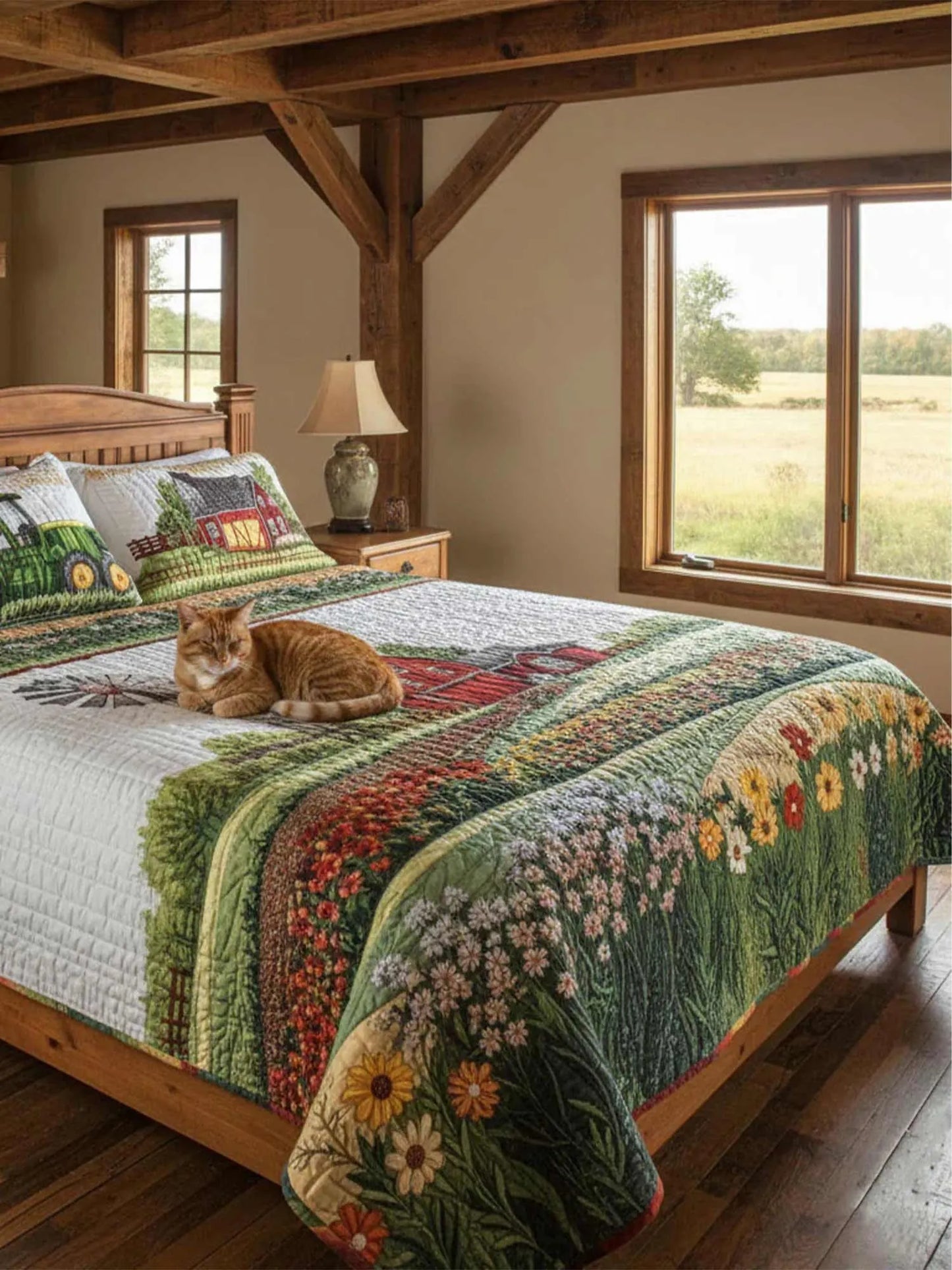 Barnyard Blossom 3-Piece Quilted Bedding Set
