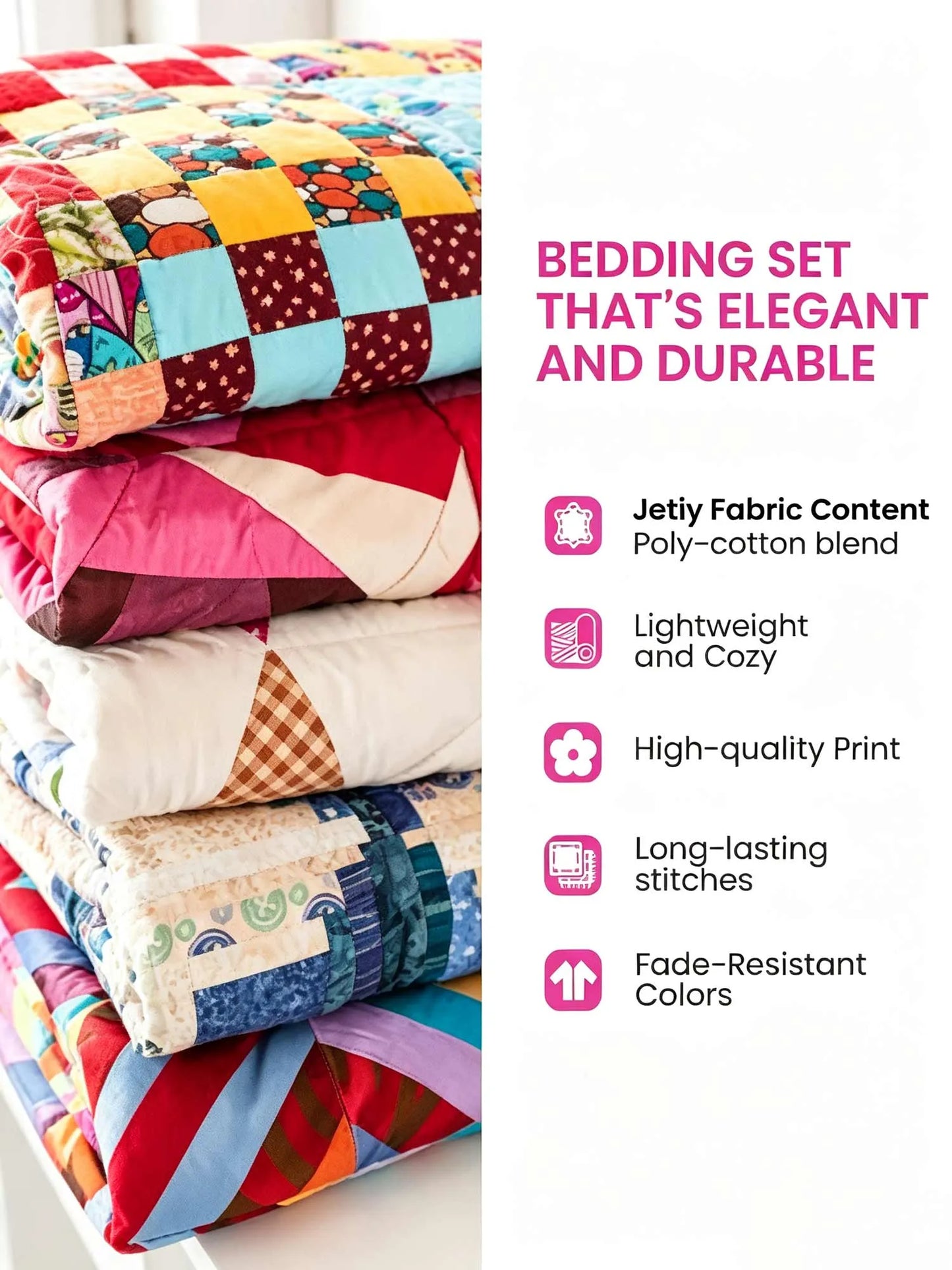Phoenix Wizarding Castle Patchwork 3‐Piece Quilted Bedding Set