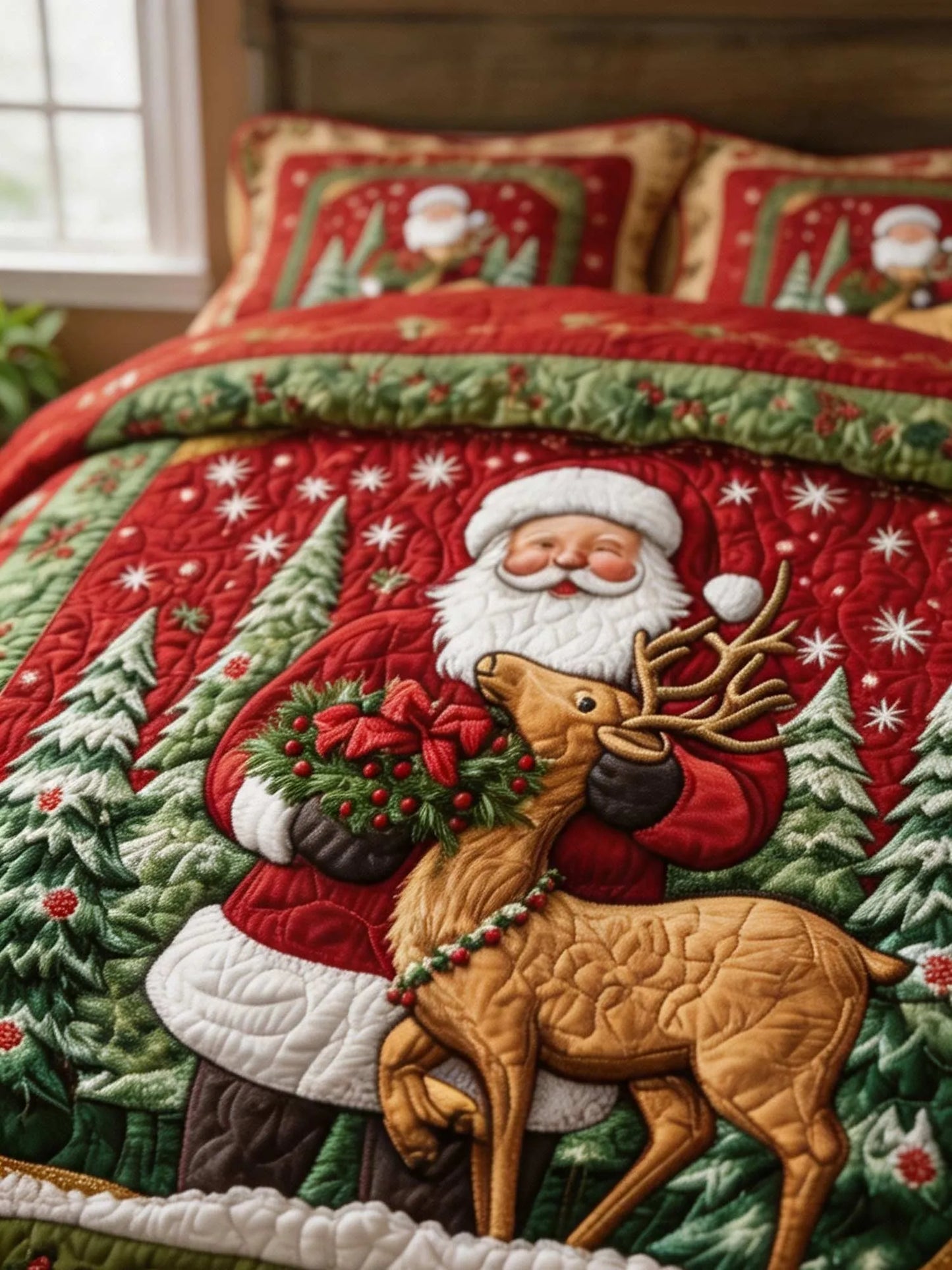 North Pole Express Quilted Bedding Set