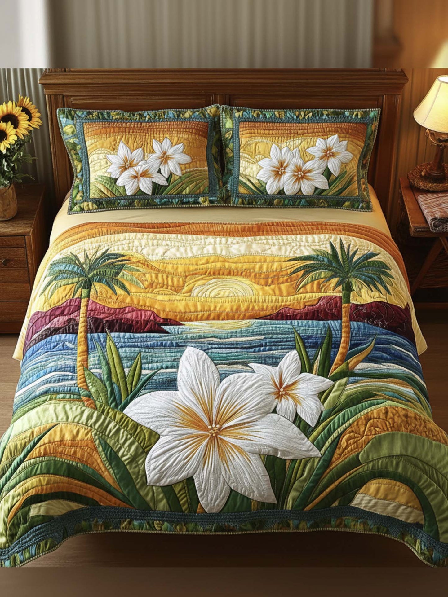 Aloha Comfort 3- Piece Quilted Bedding Set