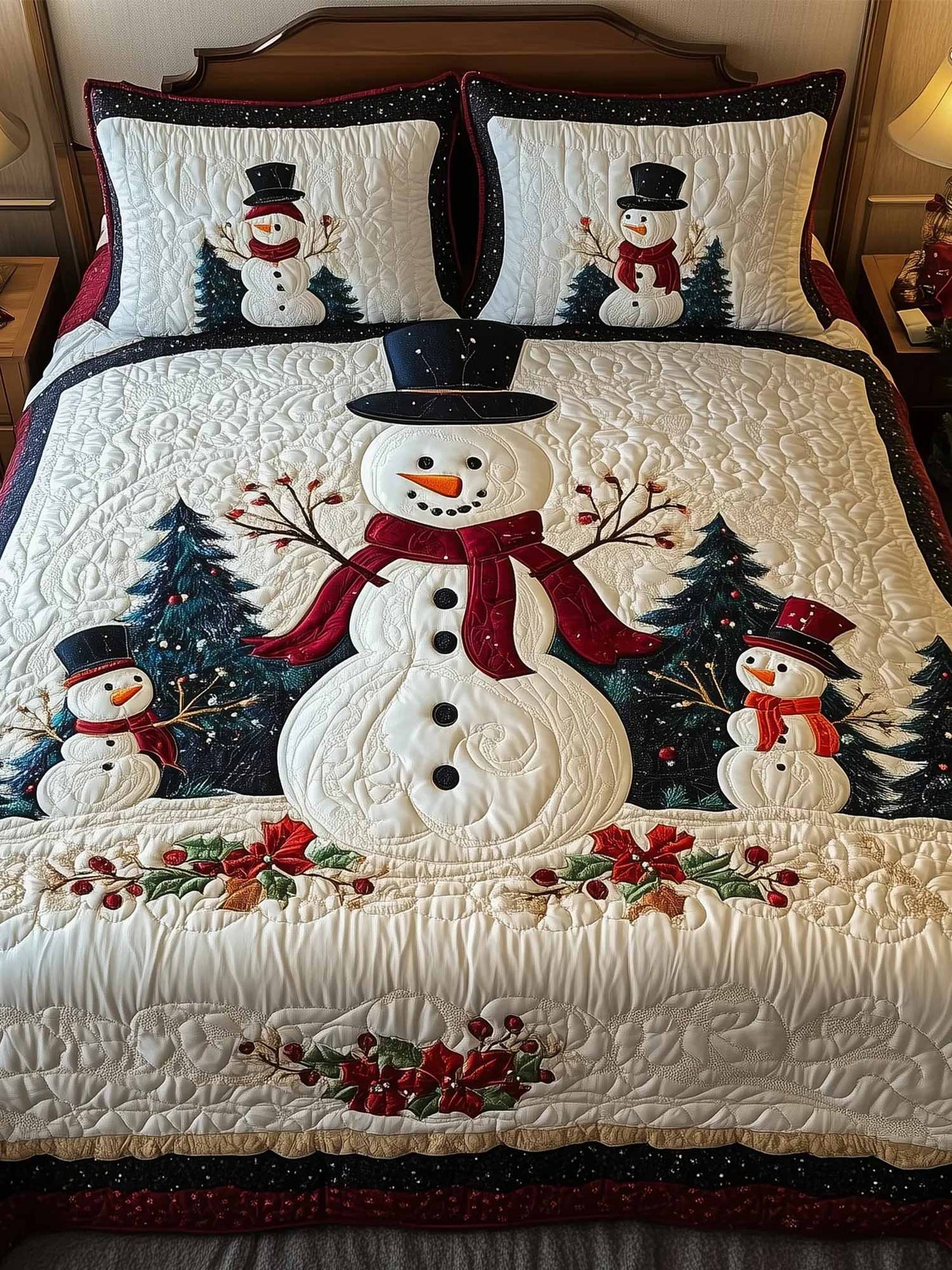 Frosty Friends 3-Piece Quilted Bedding Set