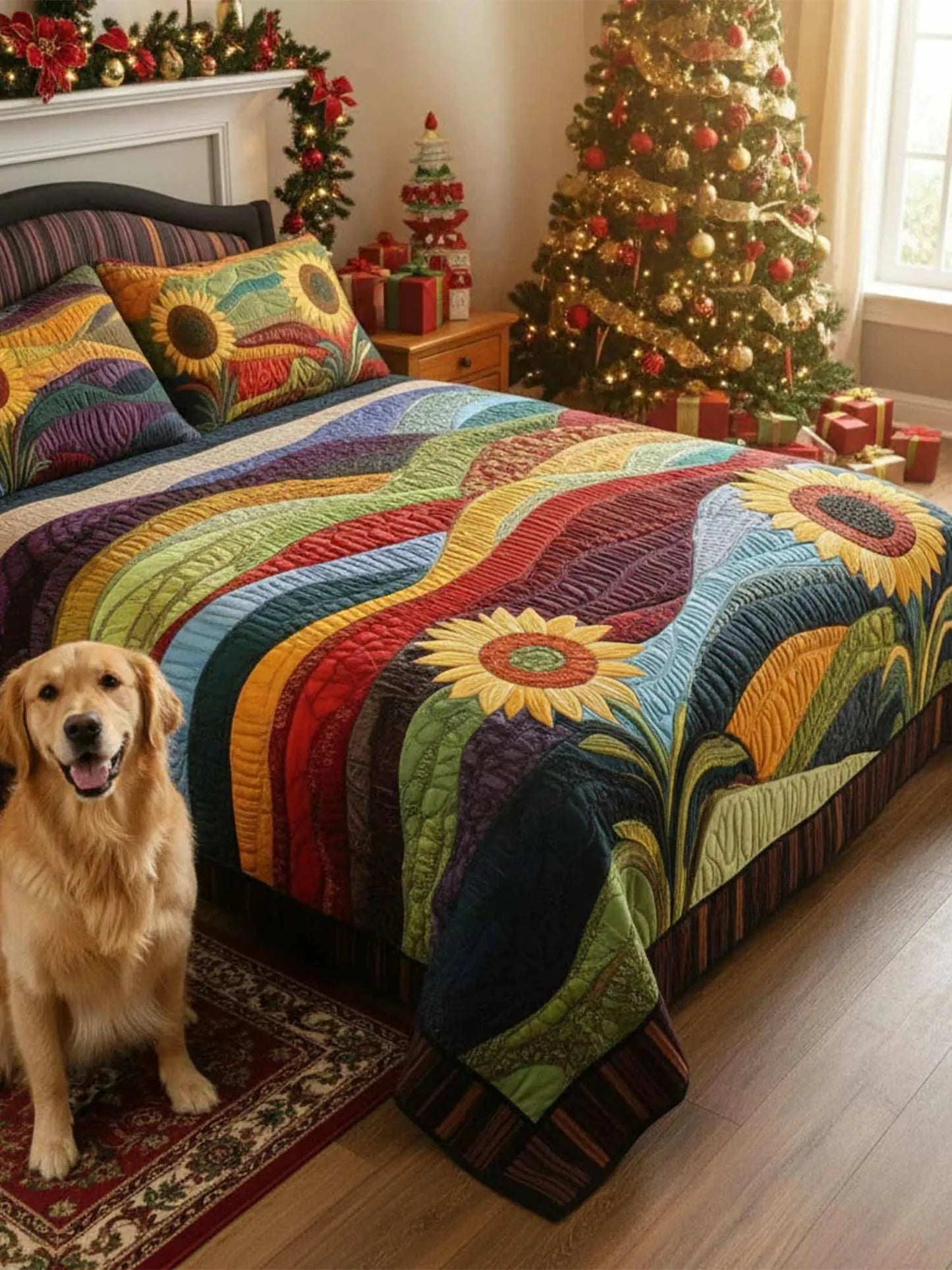 Country SunflowerDreams 3-Piece  Quilted Bedding Set
