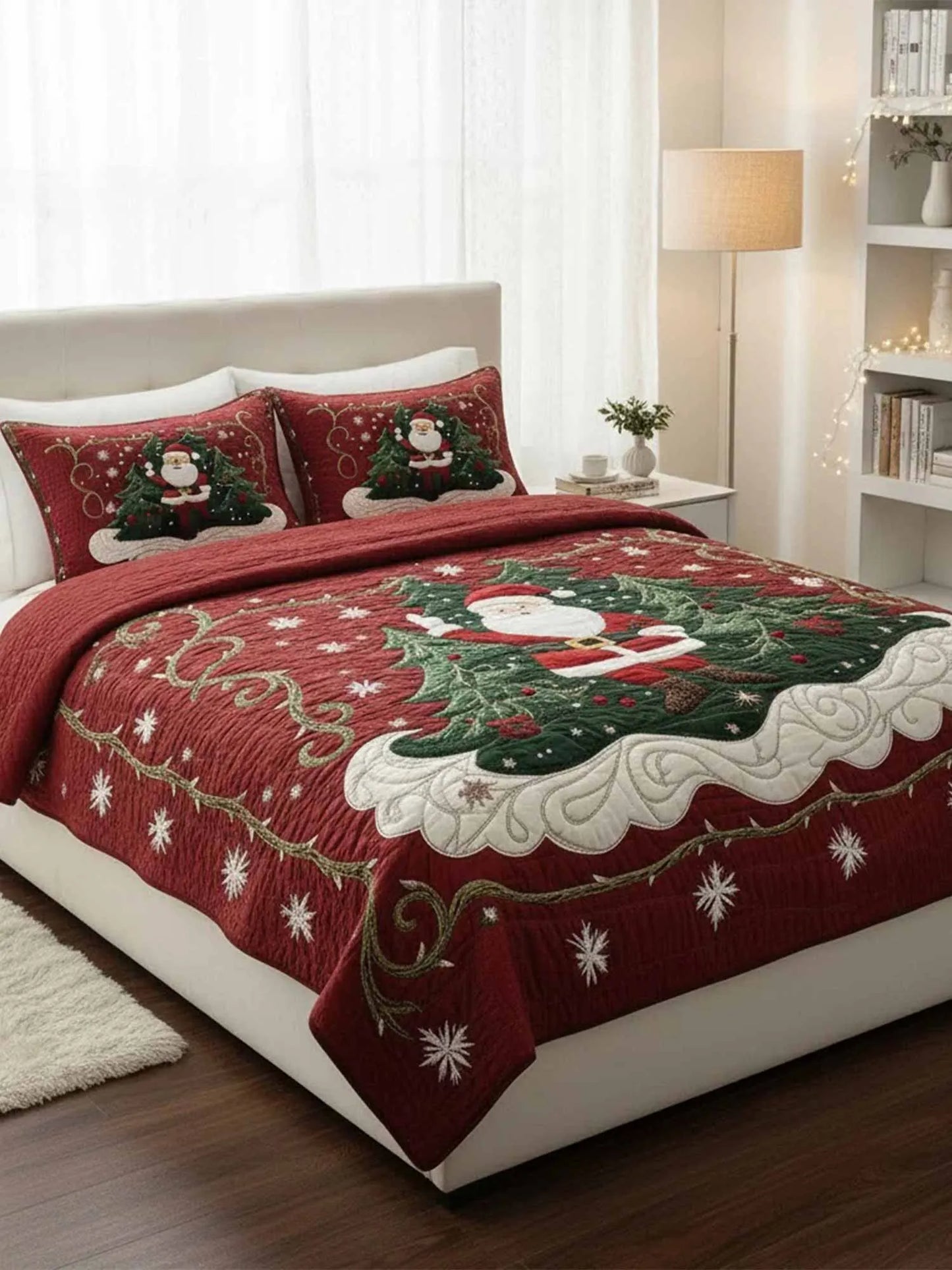 Santa Workshop 3-Piece Quilted Bedding Set