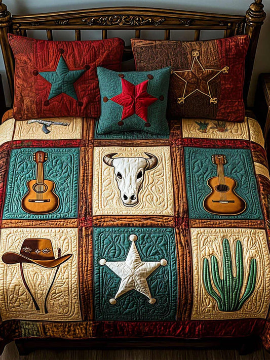 Rustic Stars 3-Piece Quilted Bedding Set
