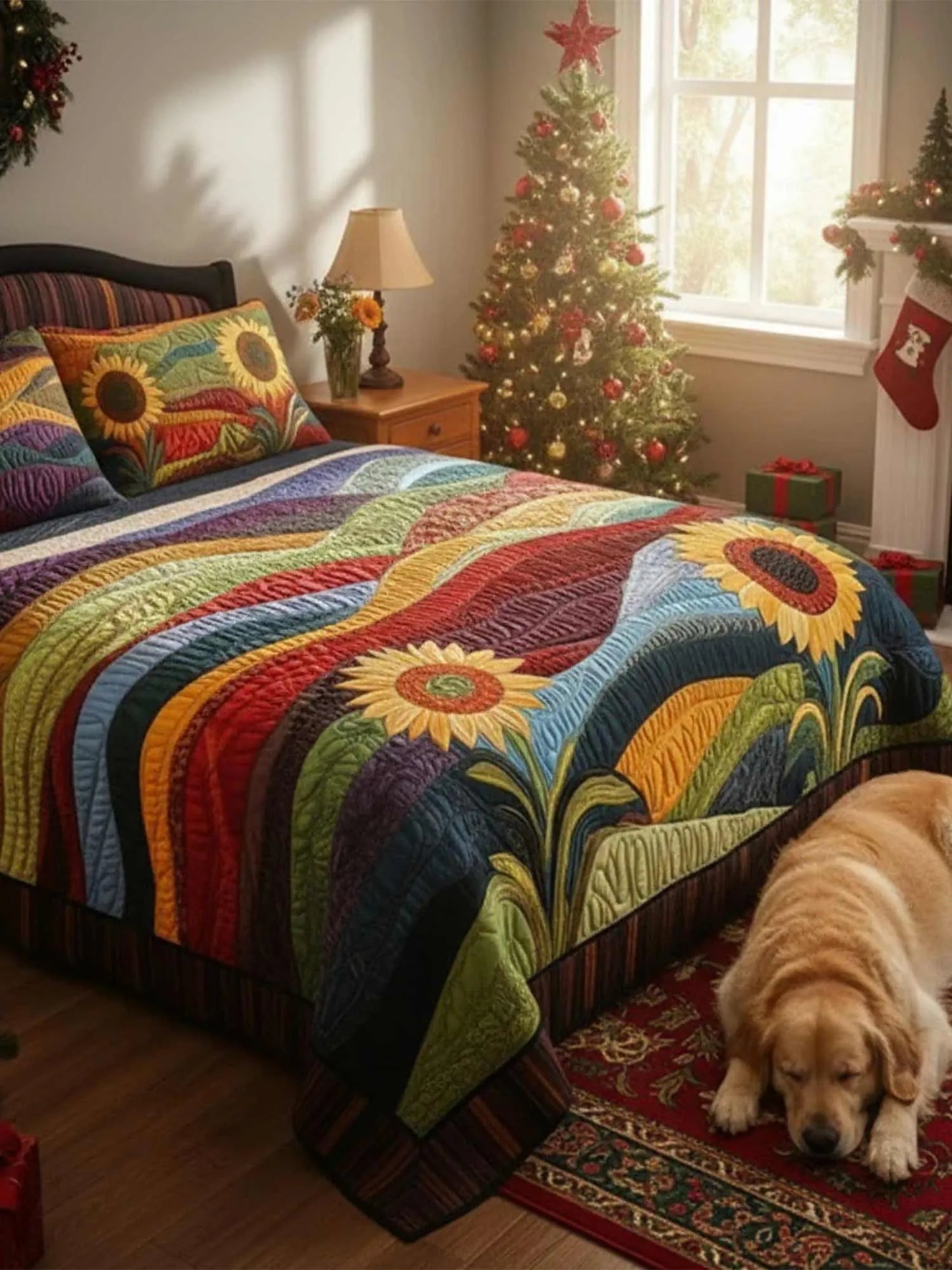 Country SunflowerDreams 3-Piece  Quilted Bedding Set