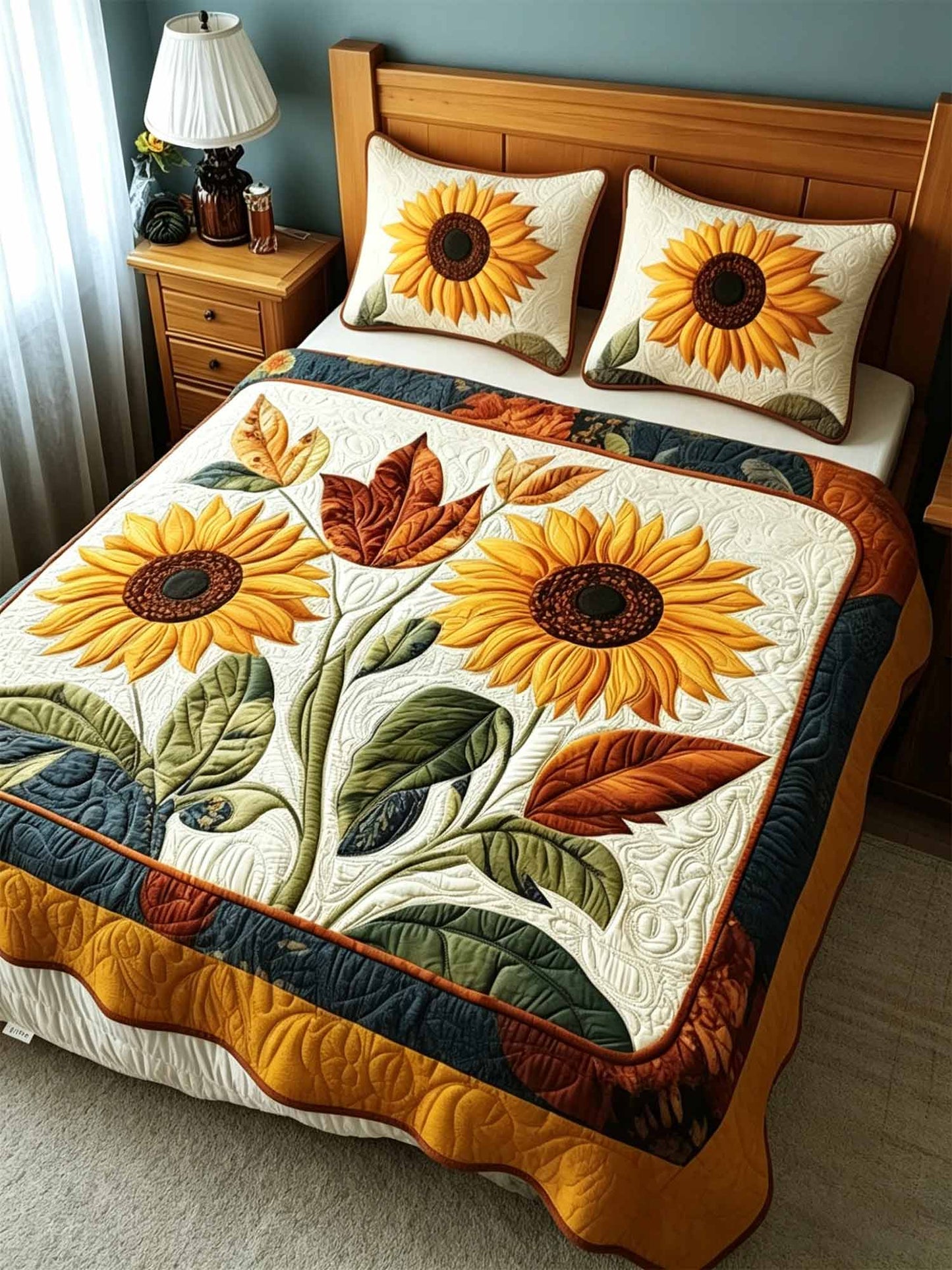 Sunlit Fields 3-Piece Quilted Bedding Set