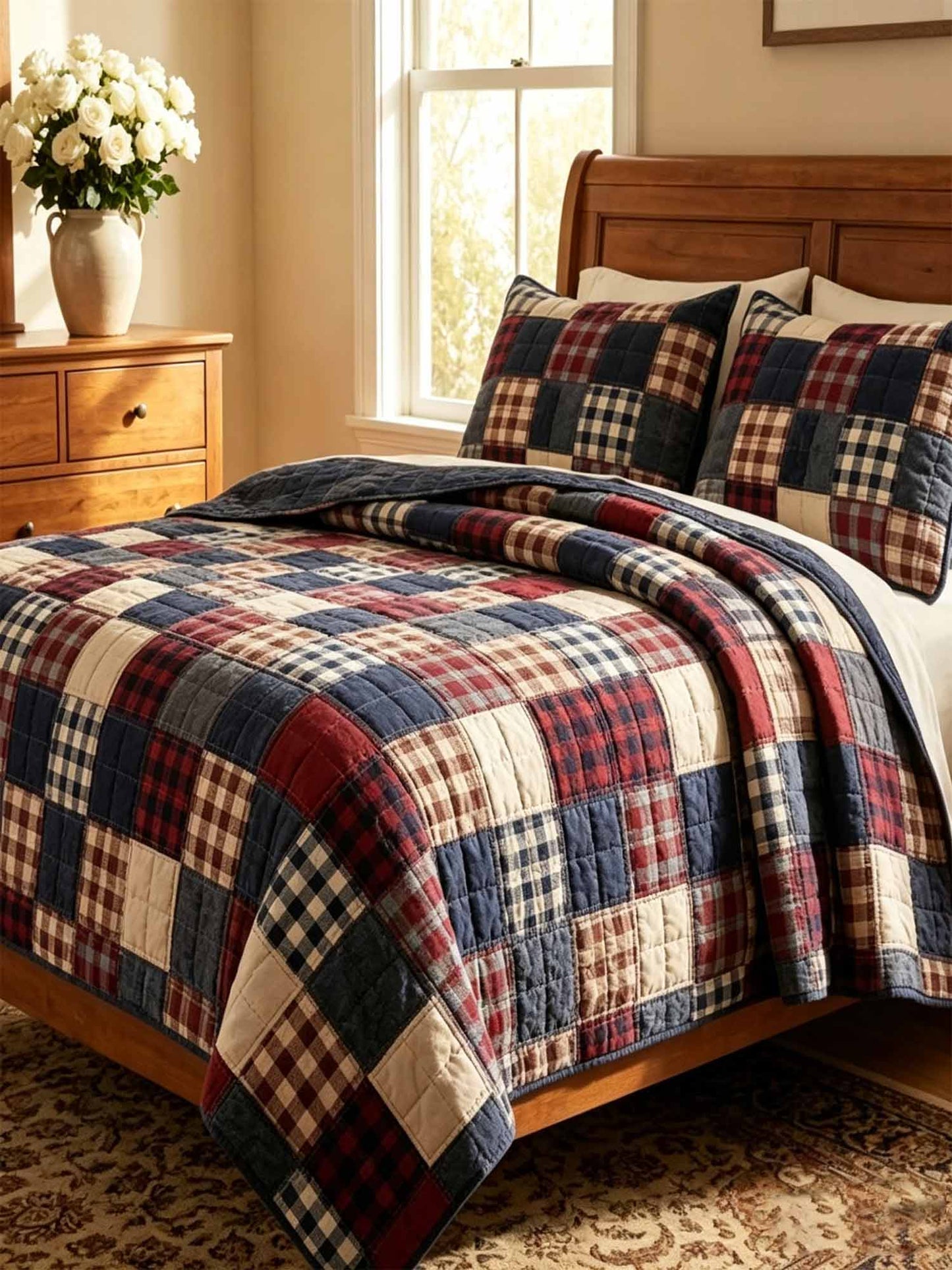 Heritage Patchwork 3-Piece Quilted Bedding Set