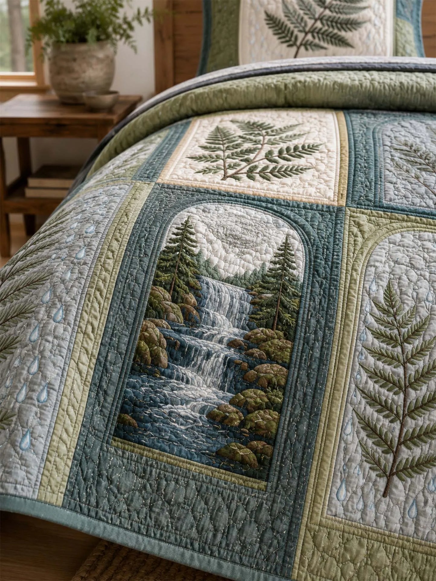 Pacific Northwest Forest Quilted 3-Piece Bedding Set