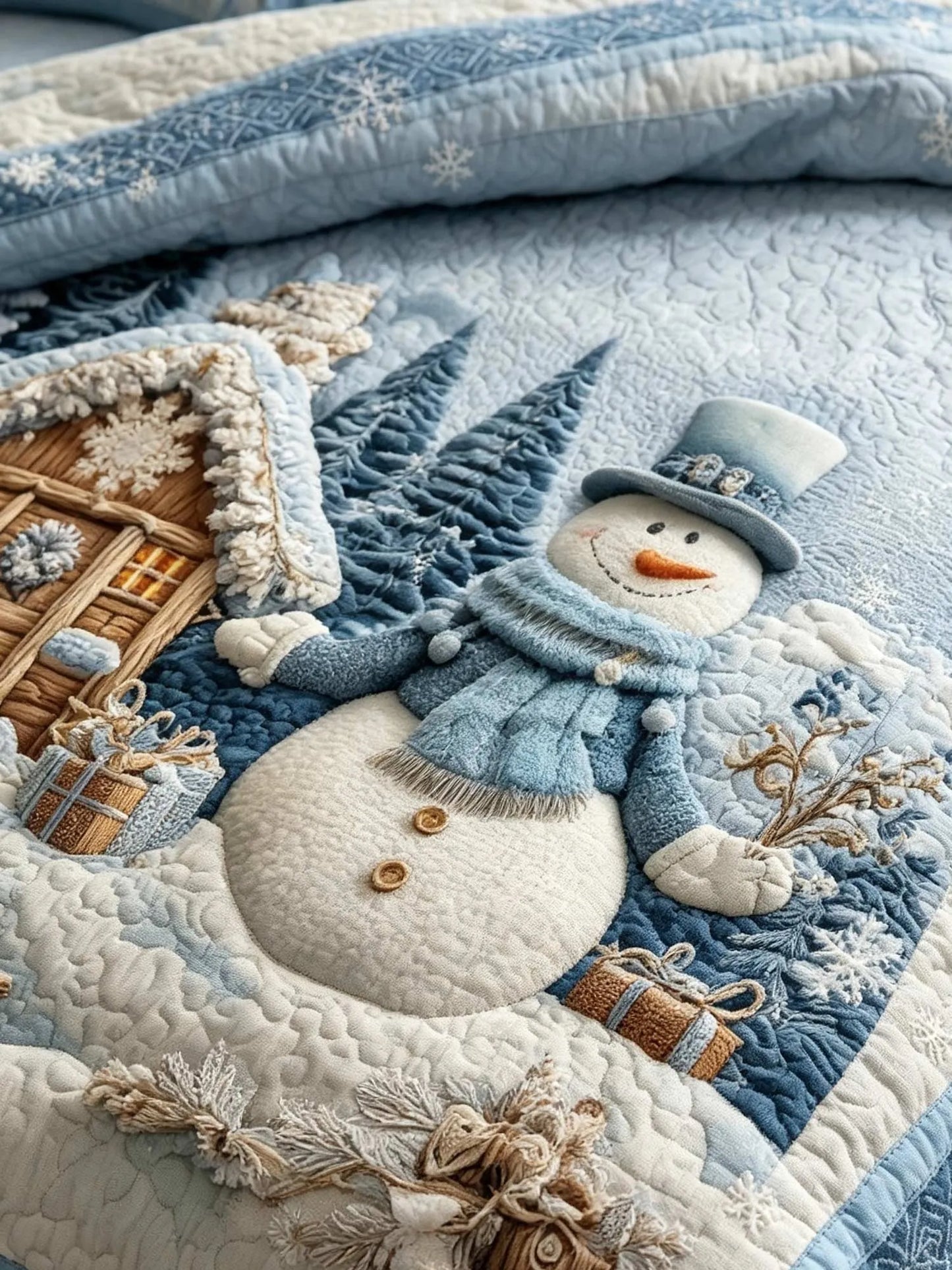 Silent Snow Eve 3‐Piece Quilted Bedding Set