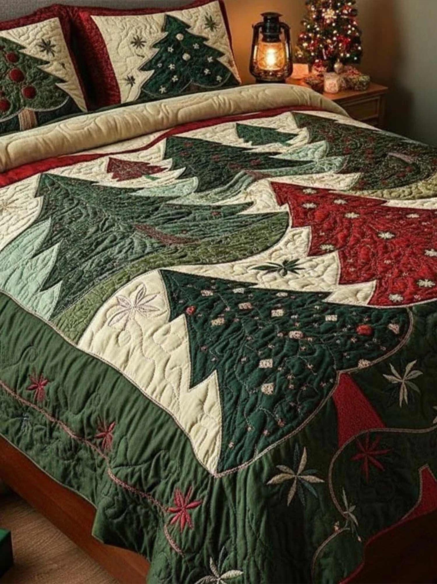 Forest Of Joy 3-Piece  Quilted Bedding Set