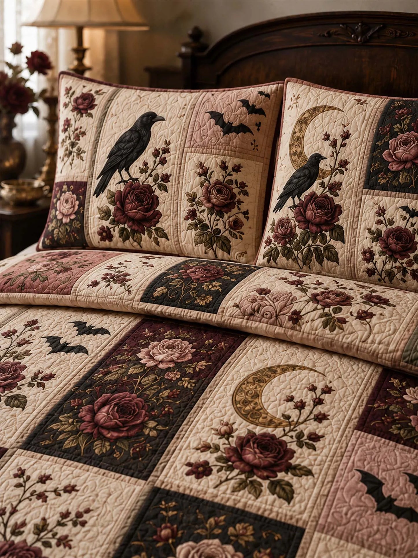 Raven Rose Moonlight Quilted 3-Piece Bedding Set