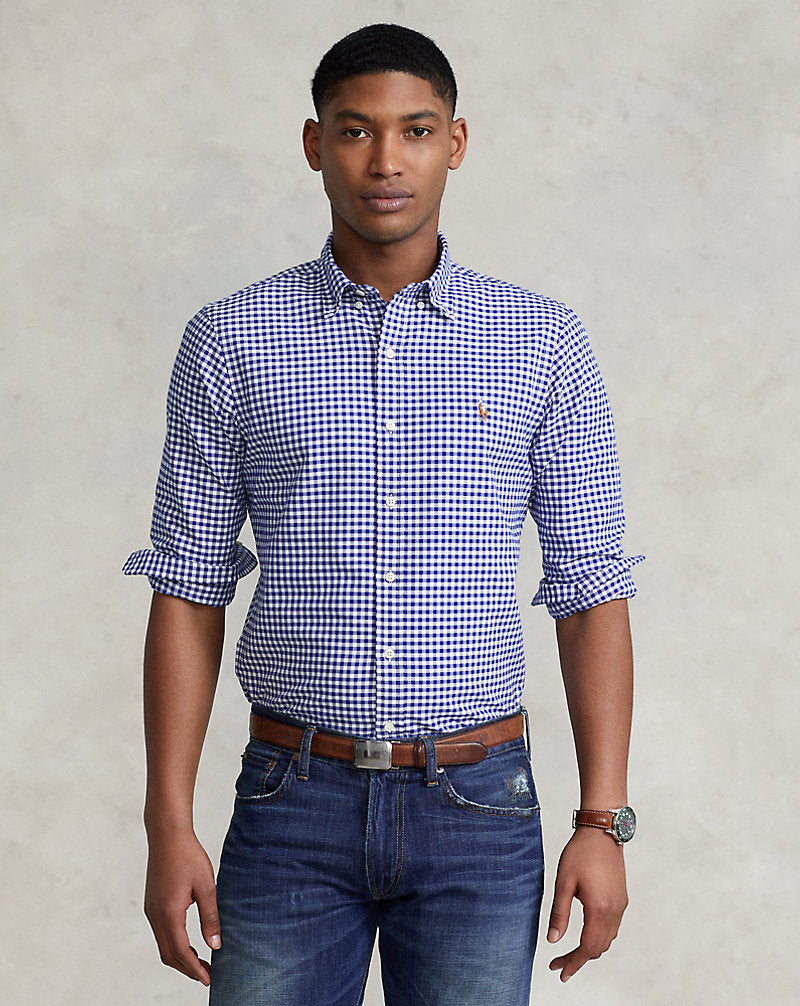 Slim Fit Gingham Oxford Shirt Royal/White