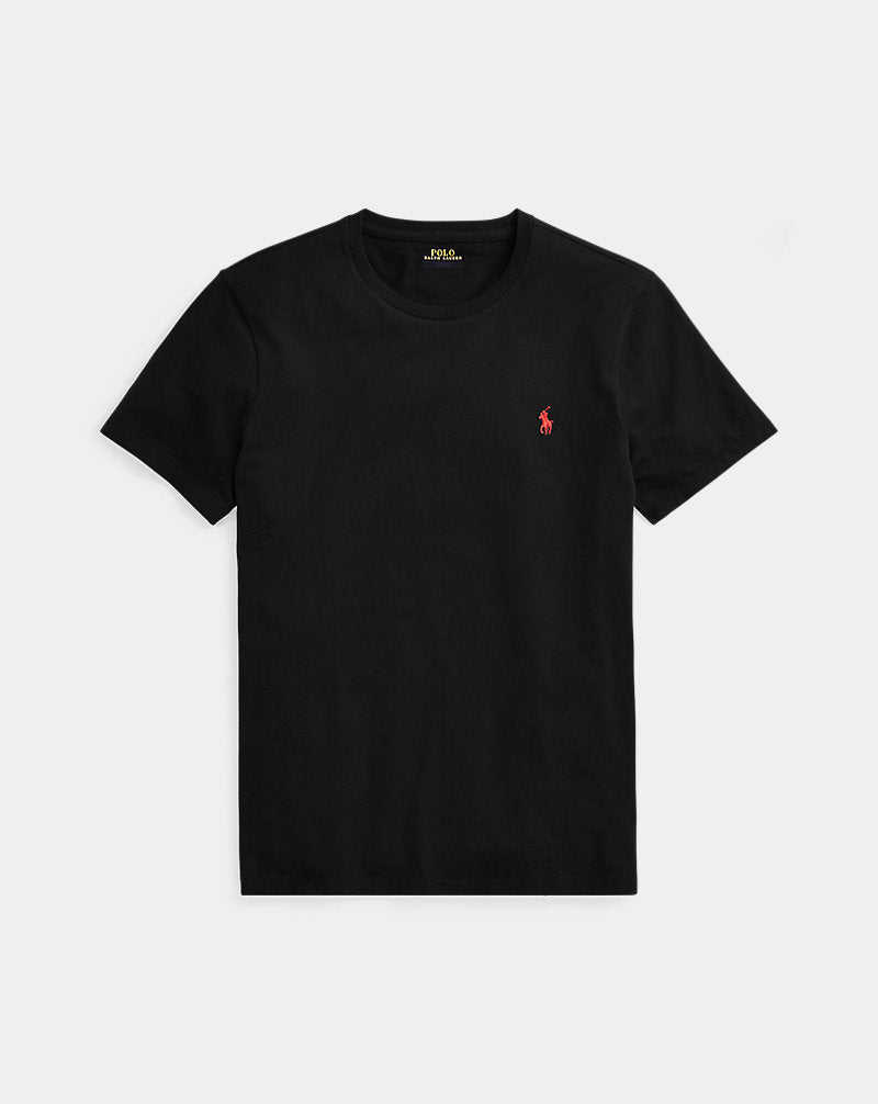 Custom Slim Fit Jersey Crewneck T-Shirt Black
