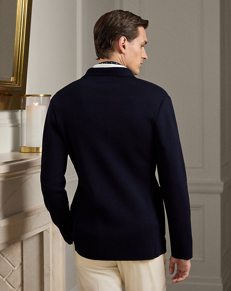 Wool Blazer Cardigan Classic Chairman Navy