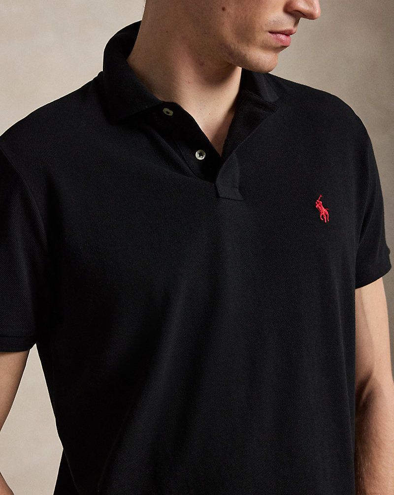 The Iconic Mesh Polo Shirt Black/Red