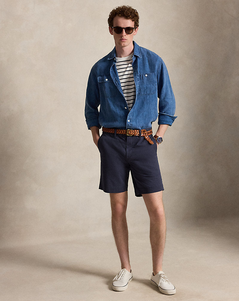 20.5 cm Stretch Straight Fit Chino Short Nautical Ink