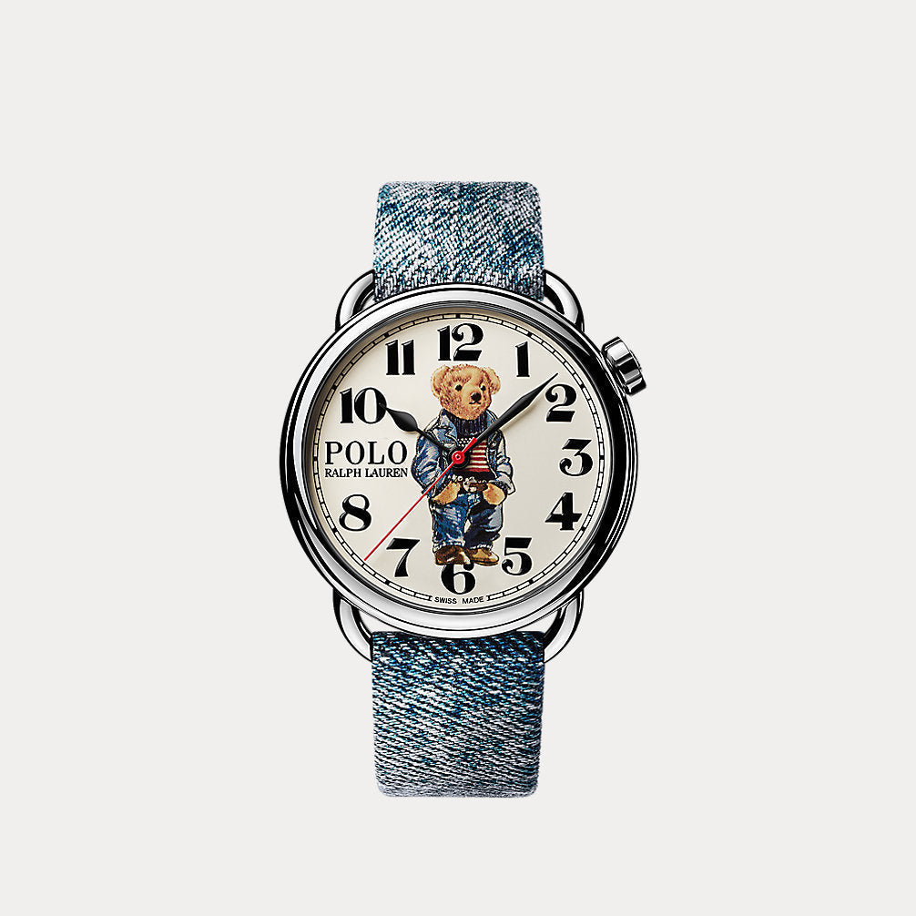 42 MM Denim Polo Bear Steel White Dial White Dial