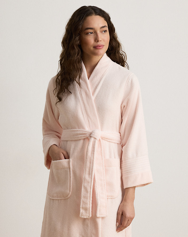 Custom Cotton Terry Cloth Robe Pink
