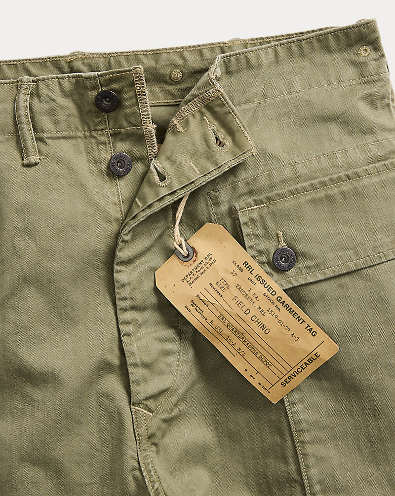 Herringbone Field Cargo Trouser Olive
