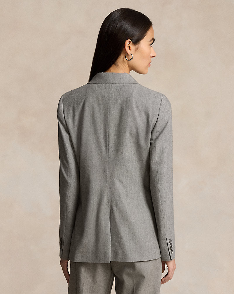 Stretch-Wool Flannel Blazer Grey Melange