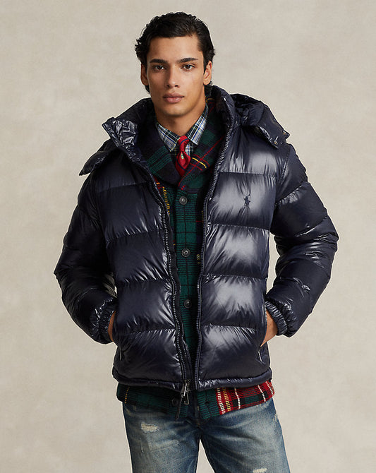 The Decker Glossed Down Jacket Collection Navy Glossy