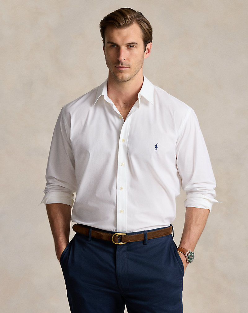 Stretch Poplin Shirt White