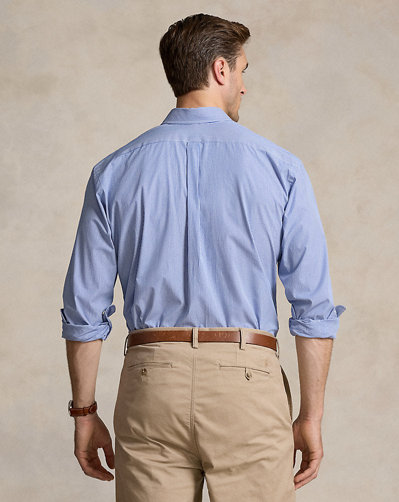 Striped Stretch Poplin Shirt Blue/White