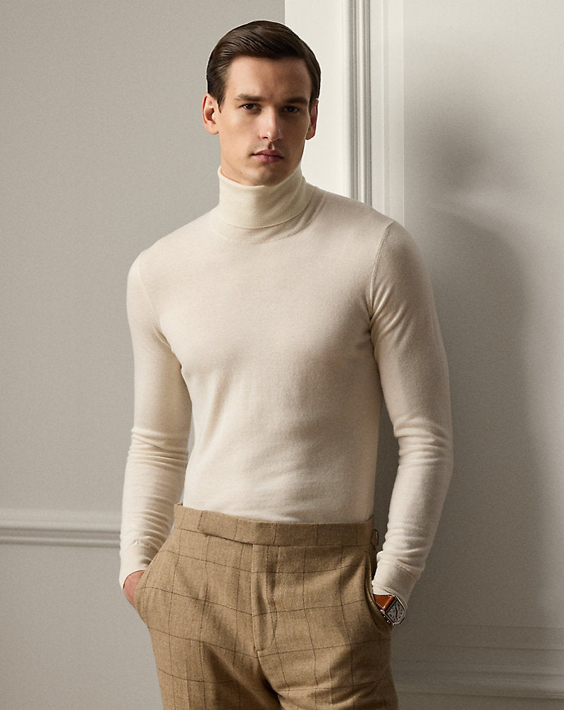 Cashmere Roll Neck Jumper Classic Cream