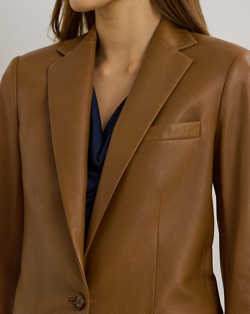 Lambskin Blazer Cuoio Leather
