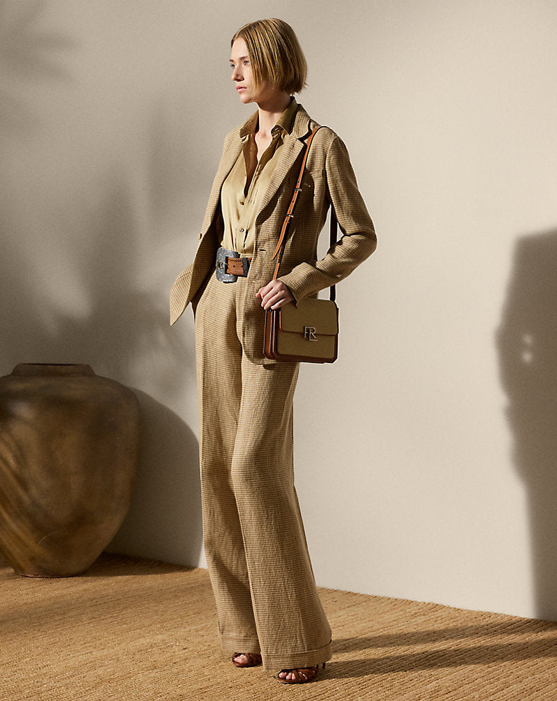 Hailey Houndstooth Tweed Jacket Tan Multi