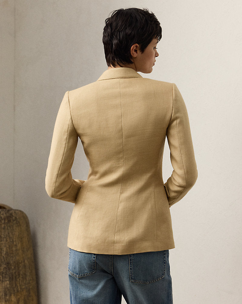 Camden Cashmere-Linen Twill Jacket Light Sand