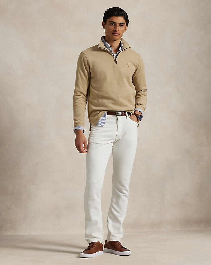 Estate-Rib Quarter-Zip Pullover Coastal Beige