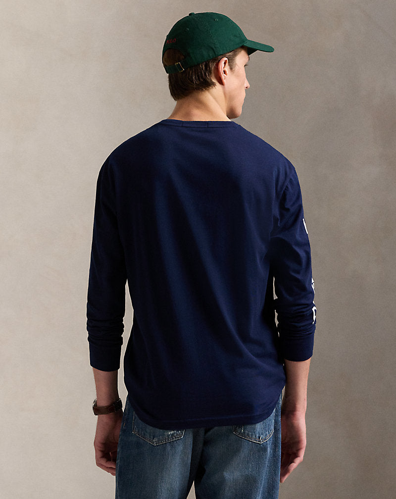 Classic Fit Polo Sport Jersey T-Shirt Cruise Navy/White