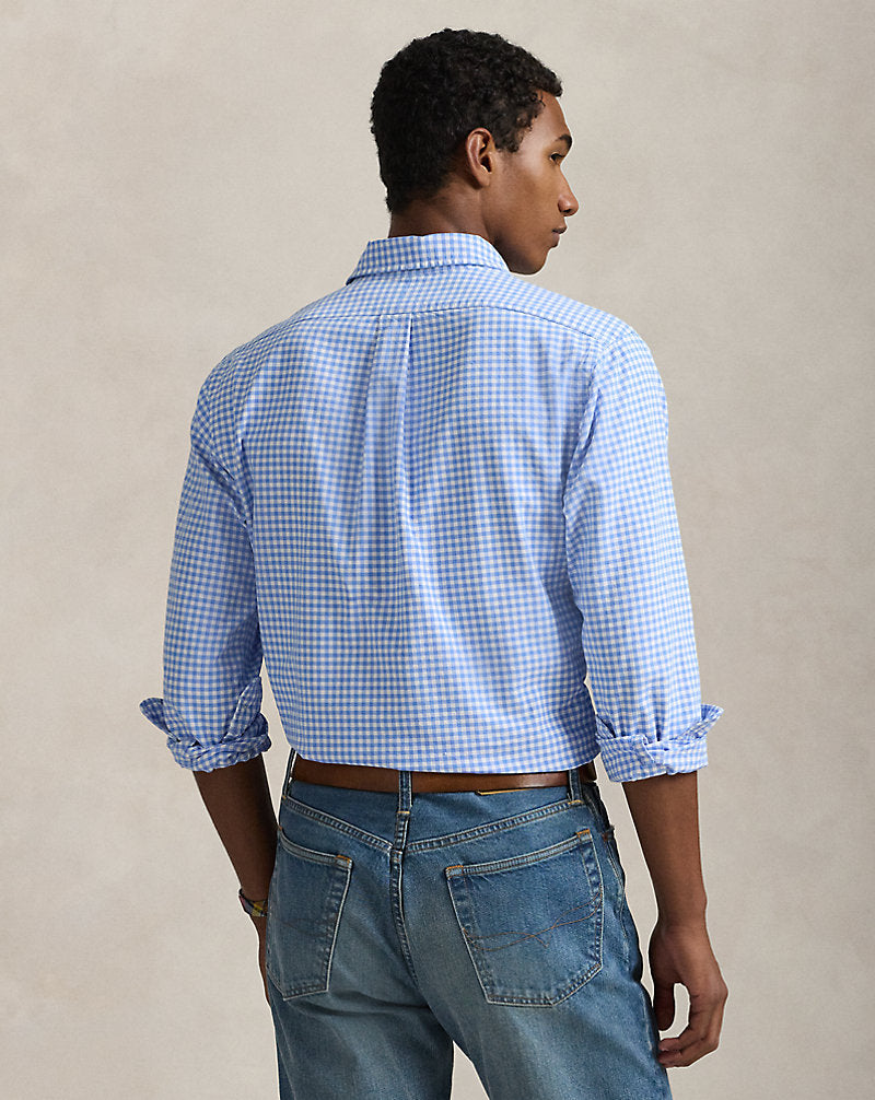Custom Fit Gingham Oxford Shirt Light Blue/White
