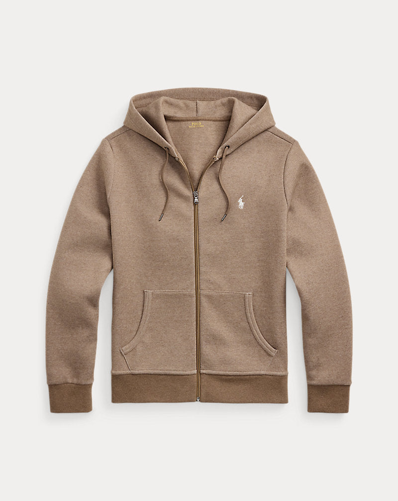 Double-Knit Full-Zip Hoodie Brown Heather