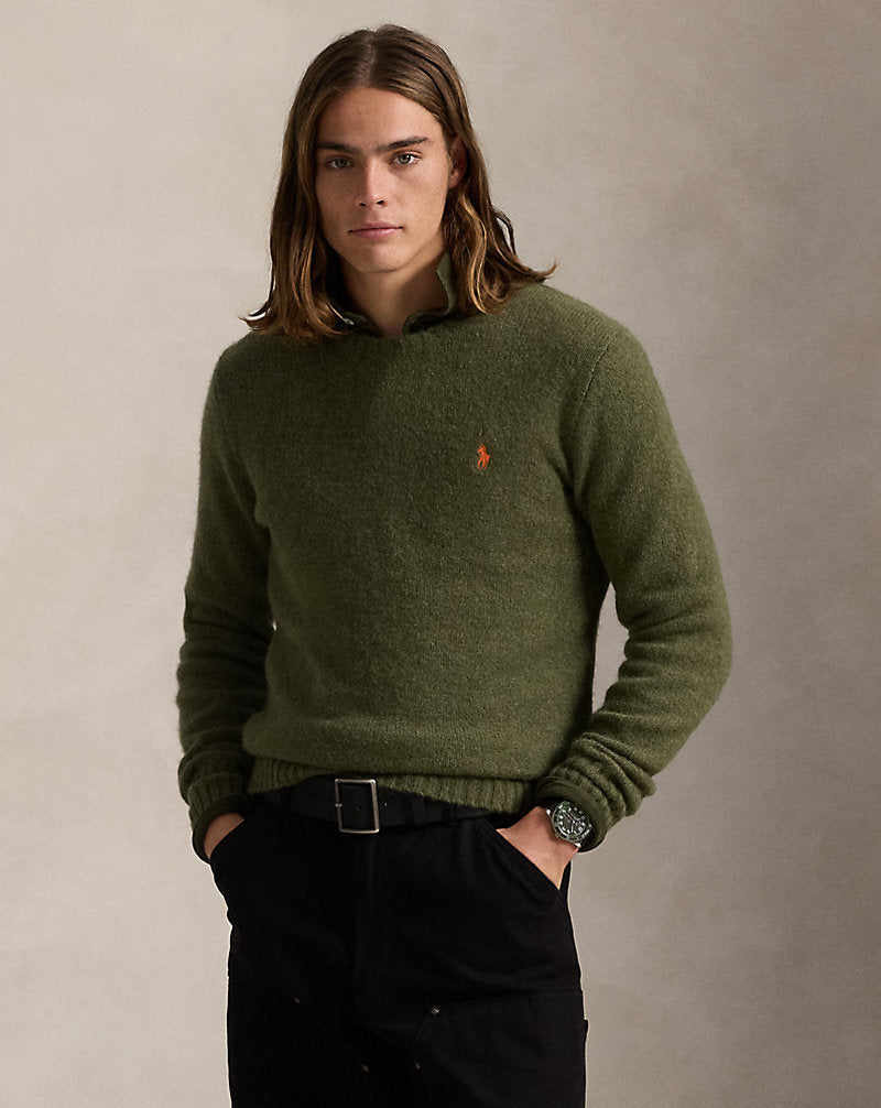 Textured Crewneck Jumper New Olive