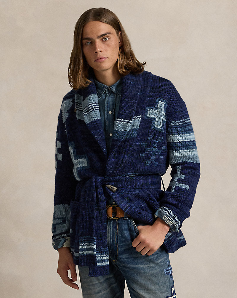 Naiomi Glasses Wrap Cardigan Navy Multi Combo