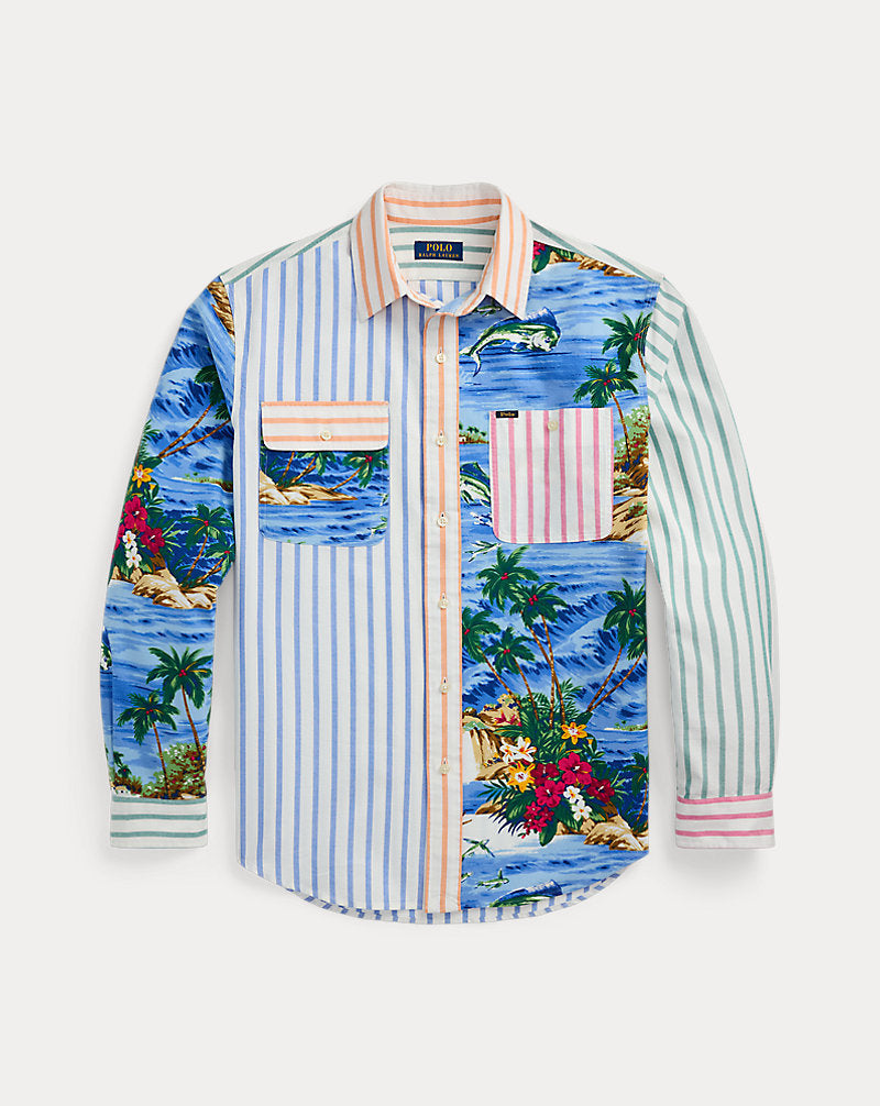 Classic Fit Patchwork Oxford Workshirt Tropical Patchwork