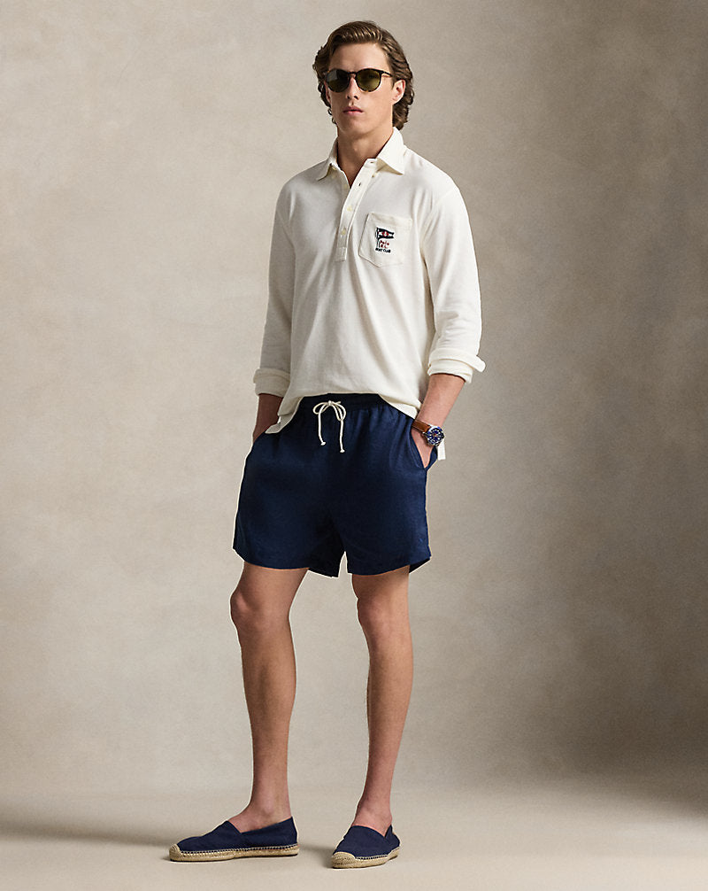 Nautical-Embroidered Mesh Polo Shirt Nevis