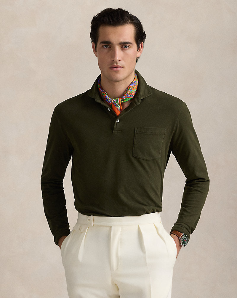 Classic Fit Sueded Jersey Polo Shirt Armadillo