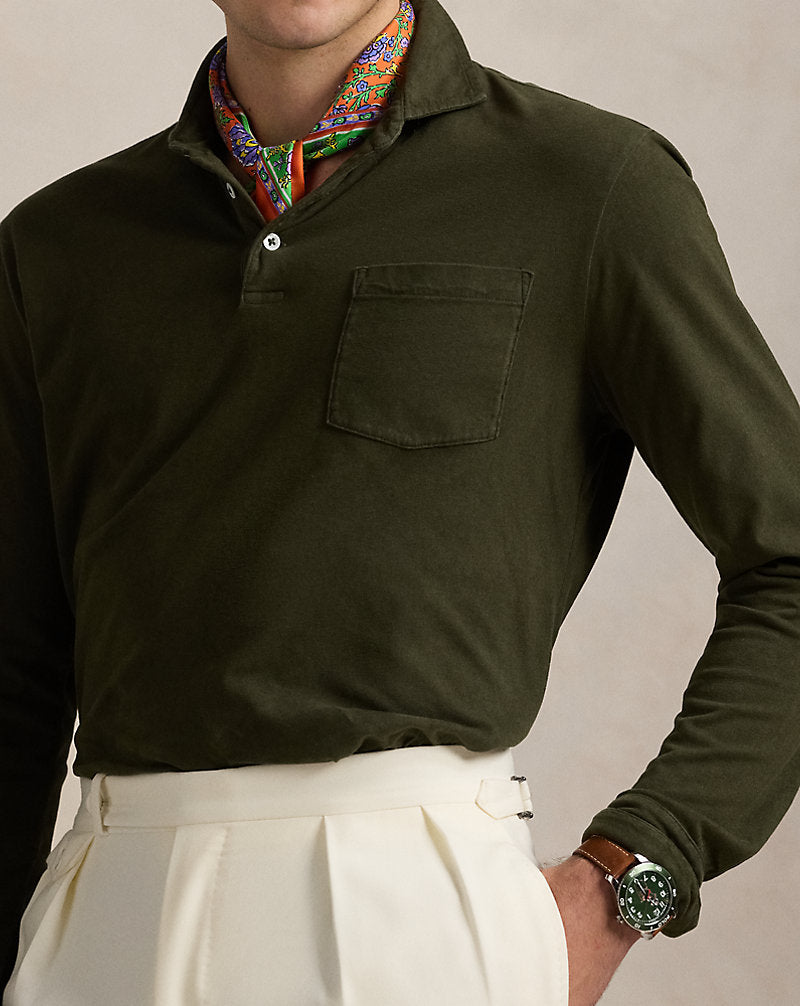 Classic Fit Sueded Jersey Polo Shirt Armadillo