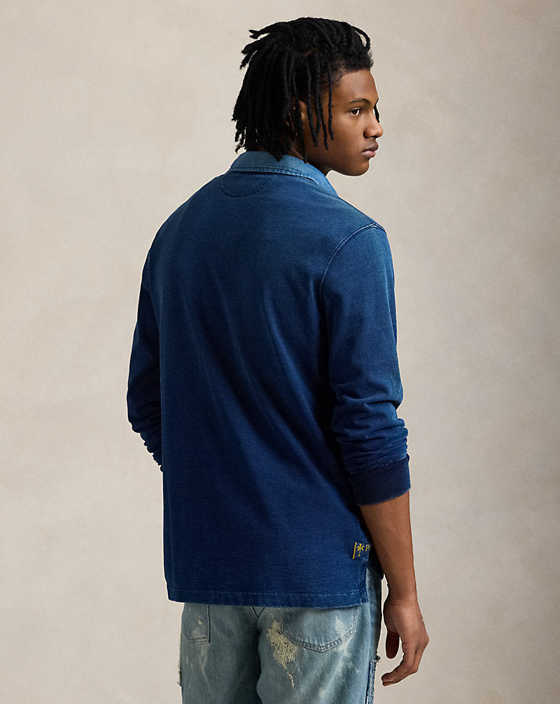 Classic Fit Indigo Jersey Rugby Shirt Dark Indigo