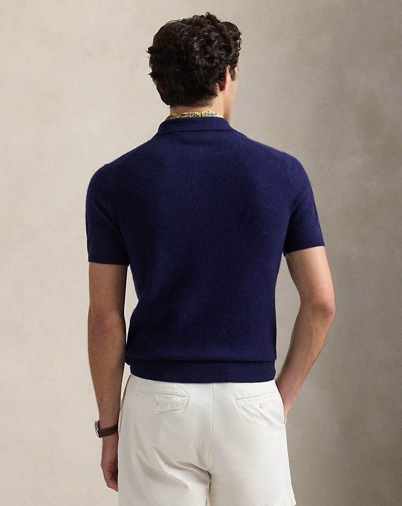 Cashmere Polo-Collar Jumper Bright Navy