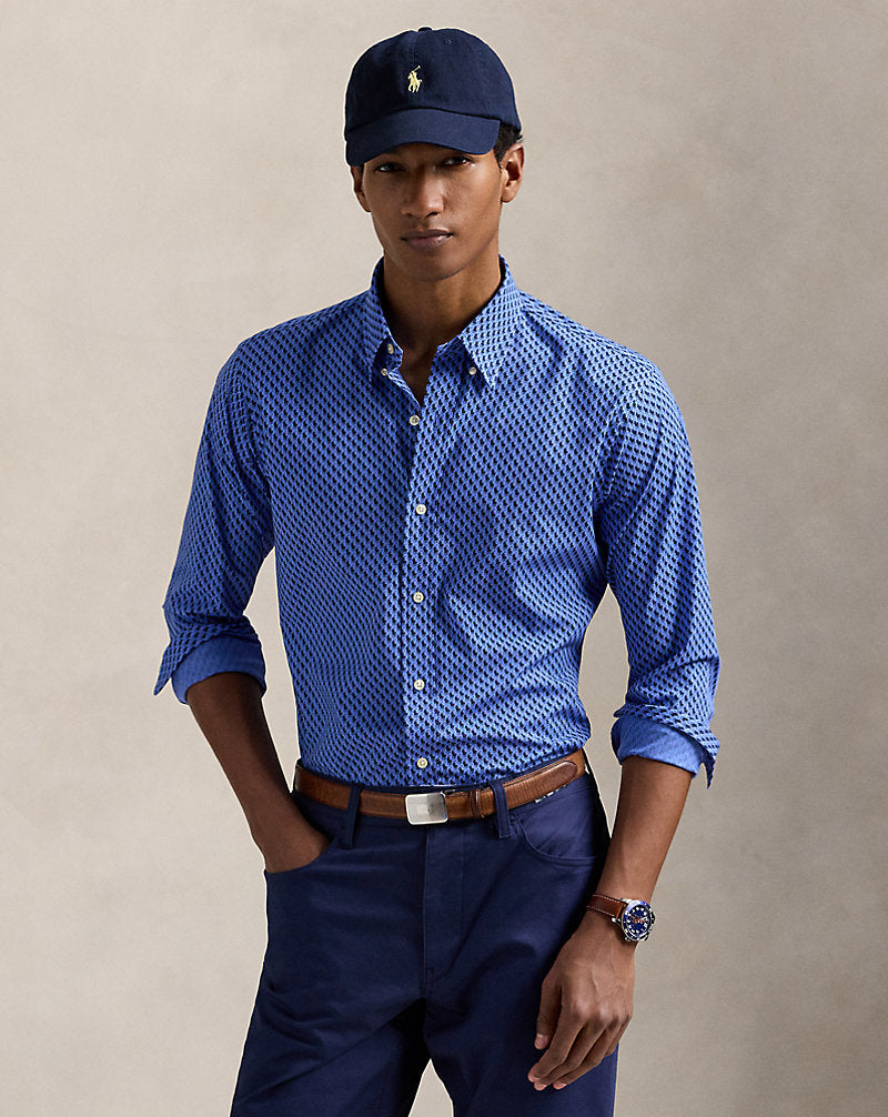 Custom Fit Polo Pony Stretch Shirt All-over Pony Player