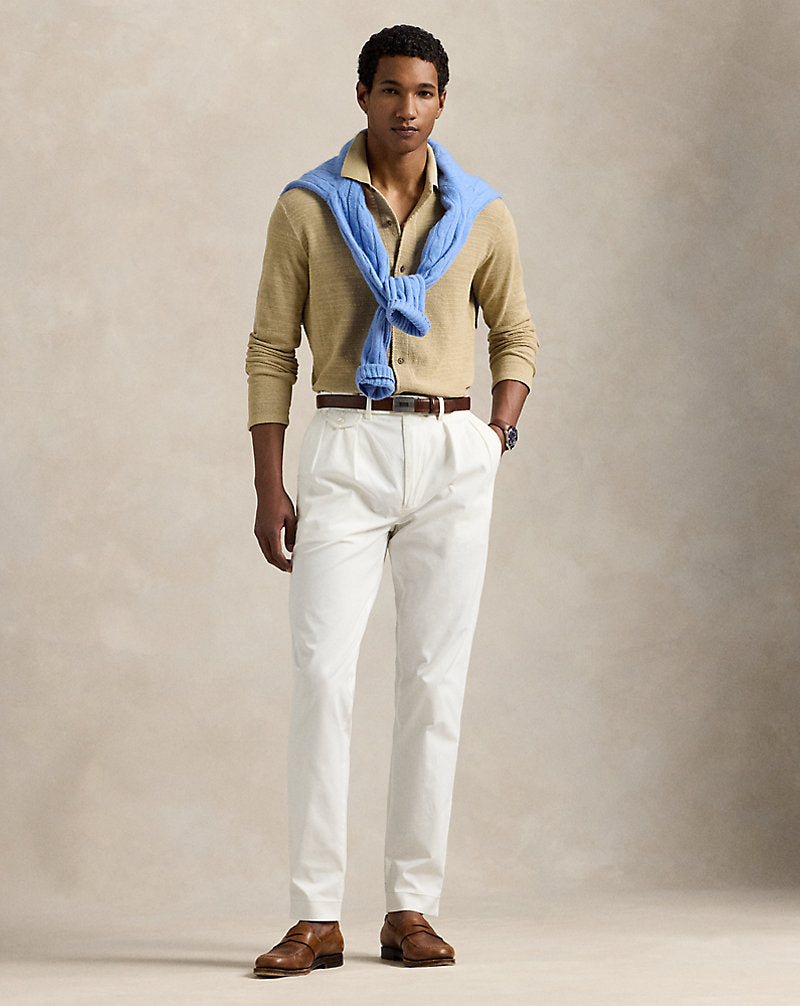 Textured Cotton-Linen Shirt Jumper Coastal Beige