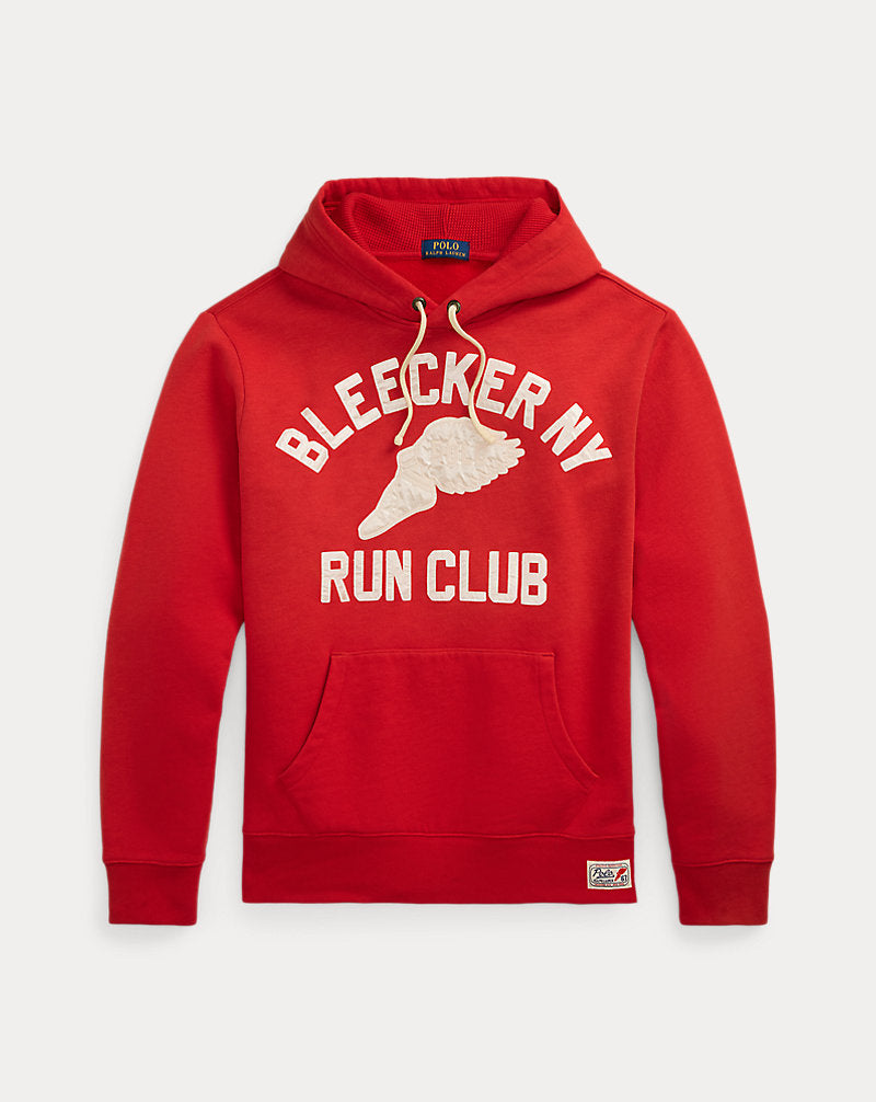 Slub Fleece Graphic Hoodie Red
