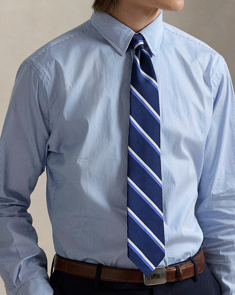 Classic Fit Striped Poplin Shirt Blue/White